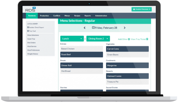 RDS Tray Card and RDS Tray Ticket Software for Long Term Care