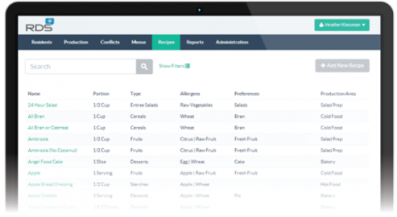 Menu Production Software for Long Term Care and Senior Living